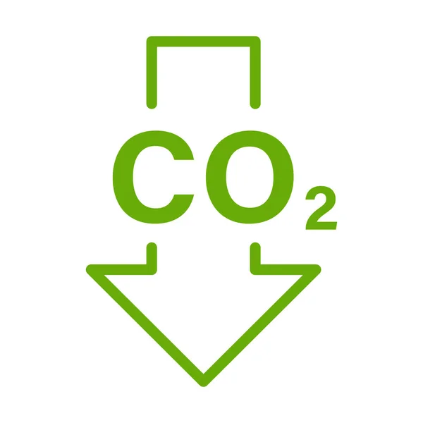 Zmniejszenie Emisji Co2 Wektor Zatrzymać Znak Zmiany Klimatu Dla Projektowania — Wektor stockowy