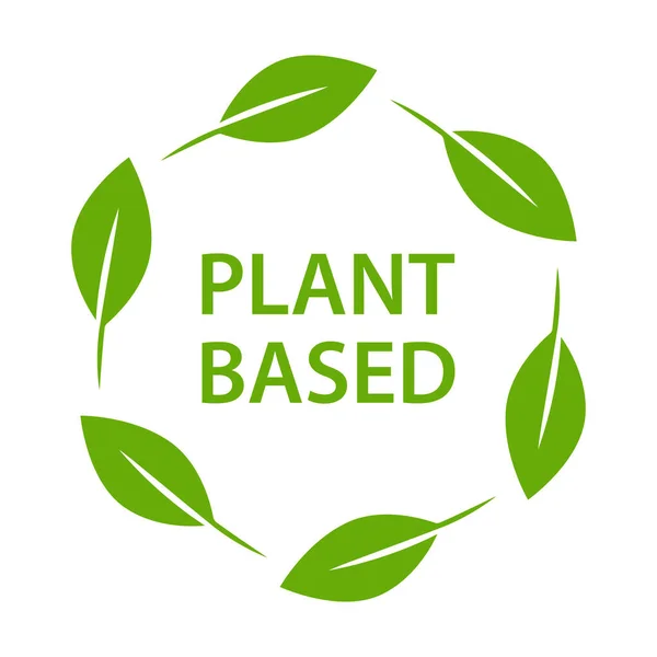 Bitki temelli ikon vektörü sağlıklı gıda simgesi vegan rozeti, grafik tasarım için vejetaryen işareti, logo, web sitesi, sosyal medya, mobil uygulama, UI illüstrasyon