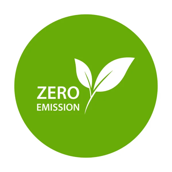 Zero Emisji Wektor Co2 Neutralny Zielony Znak Dla Projektu Strony — Wektor stockowy