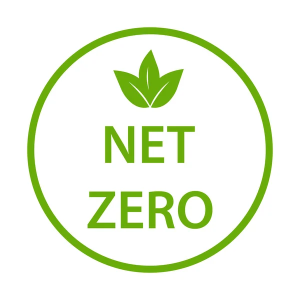 Netto Zero Carbon Footprint Icoon Vector Emissie Vrij Geen Atmosferische — Stockvector