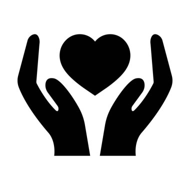 Grafik tasarım, logo, web sitesi, sosyal medya, mobil uygulama, UI illüstrasyon için kalp ikonu kalp kalp kalp sağlığı konsepti tutan eller