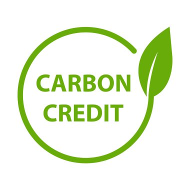 Grafik tasarım, logo, web sitesi, sosyal medya, mobil uygulama, UI illüstrasyon için karbon kredi simgesi.