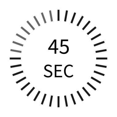 Grafik tasarım, logo, web sitesi, sosyal medya, mobil uygulama, UI illüstrasyon için 45 saniyelik dijital kronometre kronometre vektörü