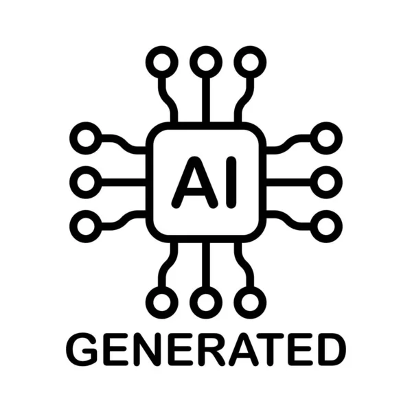 Intelligenza Artificiale Generato Icona Vettore Segno Progettazione Grafica Logo Sito — Vettoriale Stock