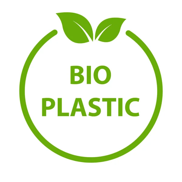 Impianto Vettoriale Icona Plastica Biodegradabile Produzione Materiale Compostabile Ecologico Grafica — Vettoriale Stock