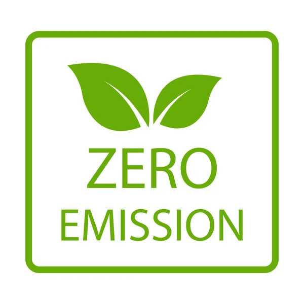 Zero Emissie Pictogram Vector Co2 Neutraal Groen Teken Voor Website — Stockvector