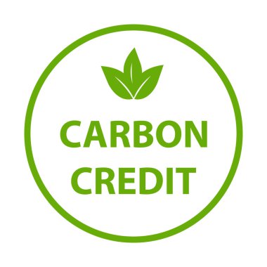 Grafik tasarım, logo, web sitesi, sosyal medya, mobil uygulama, UI illüstrasyon için karbon kredi simgesi.