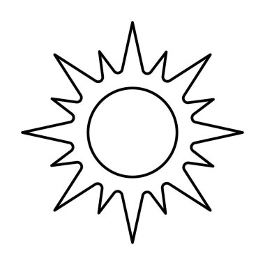 Web tasarım, logo, UI için güneş simgesi vektörü. resimleme