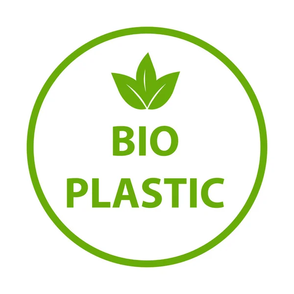 Planta Vetorial Ícone Plástico Biodegradável Produção Material Compostável Eco Amigável — Vetor de Stock
