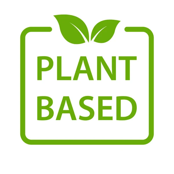 Plant Gebaseerd Pictogram Vector Gezonde Voeding Symbool Veganistische Badge Vegetarisch — Stockvector