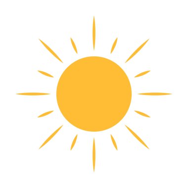 Web tasarım, logo, UI için güneş simgesi vektörü. resimleme