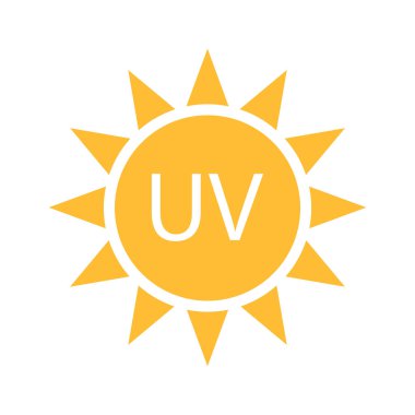 Grafik tasarım, logo, web sitesi, sosyal medya, mobil uygulama, ui illüstrasyon için UV radyasyon ikonu vektörü solar ultraviyole ışık sembolü.