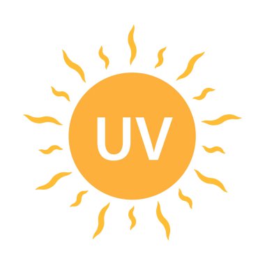 Grafik tasarım, logo, web sitesi, sosyal medya, mobil uygulama, ui illüstrasyon için UV radyasyon ikonu vektörü solar ultraviyole ışık sembolü.