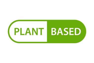 Bitki temelli ikon vektörü sağlıklı gıda simgesi vegan rozeti, grafik tasarım için vejetaryen işareti, logo, web sitesi, sosyal medya, mobil uygulama, UI illüstrasyon