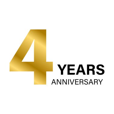 Grafik tasarım, logo, web sitesi, sosyal medya, mobil uygulama, UI illüstrasyon için 4. yıl dönümü altın ikonu vektörü