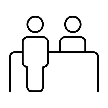 Müşteri hizmetleri masa vektör simgesi. Grafik tasarım, logo, web sitesi, sosyal medya, mobil uygulama, ui