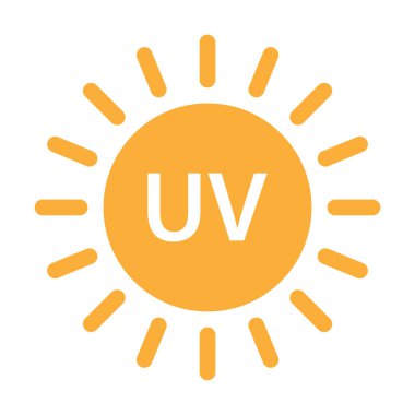 Grafik tasarım, logo, web sitesi, sosyal medya, mobil uygulama, ui illüstrasyon için UV radyasyon ikonu vektörü solar ultraviyole ışık sembolü.