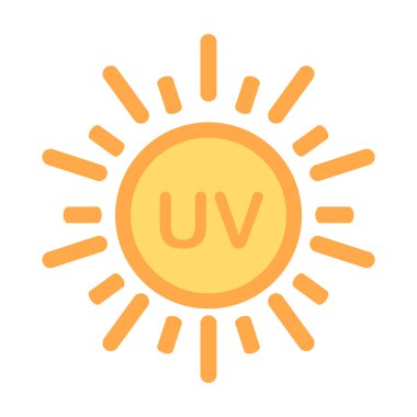 Grafik tasarım, logo, web sitesi, sosyal medya, mobil uygulama, ui illüstrasyon için UV radyasyon ikonu vektörü solar ultraviyole ışık sembolü.