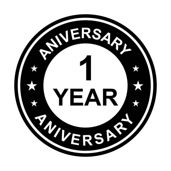 1 year anniversary gold icon vector for graphic design, logo, website, social media, mobile app, UI illustration