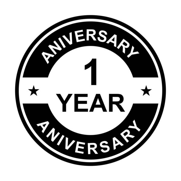 1 year anniversary gold icon vector for graphic design, logo, website, social media, mobile app, UI illustration