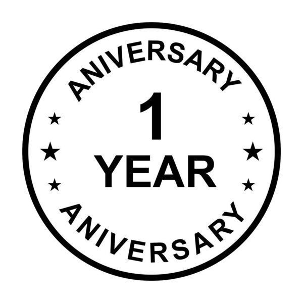 1 year anniversary gold icon vector for graphic design, logo, website, social media, mobile app, UI illustration