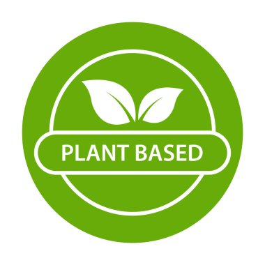 Bitki temelli ikon vektörü sağlıklı gıda sembolü vejetaryen rozeti, grafik tasarım, logo, web sitesi, sosyal medya, mobil uygulama, ui