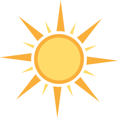 Web tasarımınız için güneş simgesi, logo, UI. resimleme