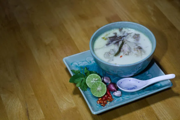 Close Foto Van Kha Kai Curry Met Kokosmelk Eten Thailand — Stockfoto