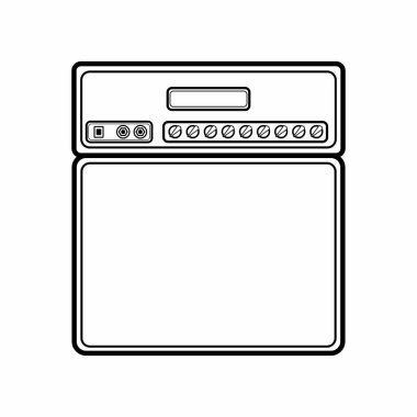 Modern Amp And Cabinet Vector Outline Illustration