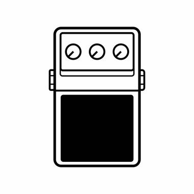 Simple Single Guitar Pedal Effect Vector Icon Illustration