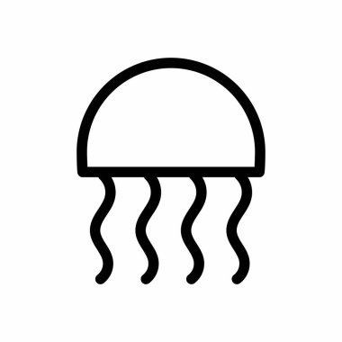 Simple And Clean Jellyfish Vector Icon Illustration