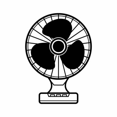 Simple And Clean Mini Electric Fan Vector Icon Illustration