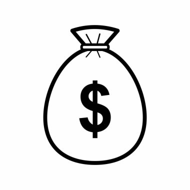 Simple And Clean Money Bag Vector Icon Illustration