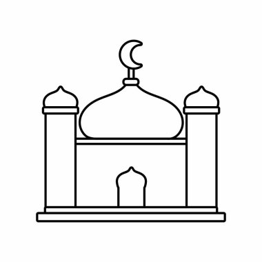 Simple And Clean Mosque Vector Icon Illustration