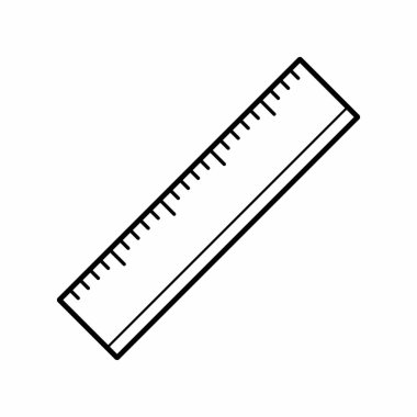 Simple And Clean Ruler Outline Vector Icon Illustration