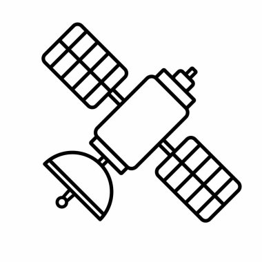 Simple And Clean Satellite Icon Outline Vector Illustration