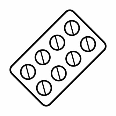Simple And Clean Medicine Tablet, Drugs Icon Outline Vector Illustration