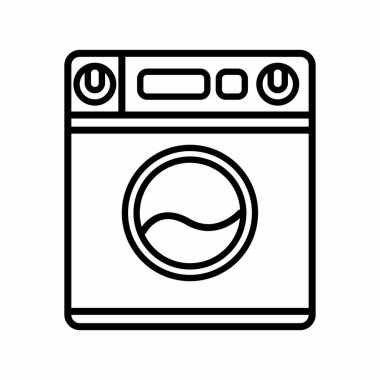 Simple Washing Machine Icon Outline Vector Illustration