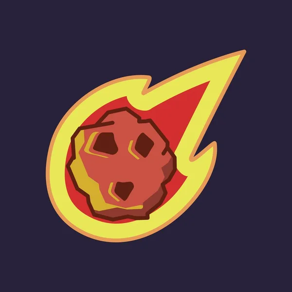 Simple Clean Red Fire Meteorite Vector Illustration — 图库矢量图片