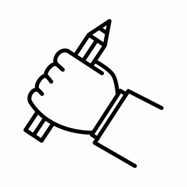 El Tutuşu Kalem Simgesi Taslak Vektör ResmiComment