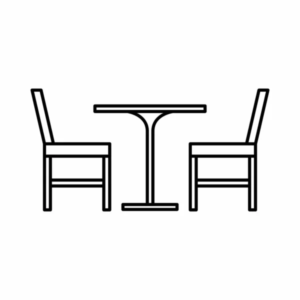 Icône Chaise Table Illustration Vectorielle — Image vectorielle