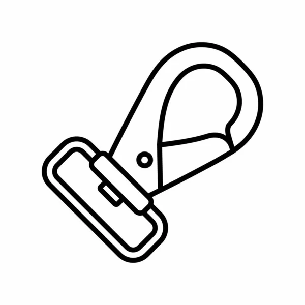 Carabiner Clip Icon Outline Vector Illustration — 스톡 벡터