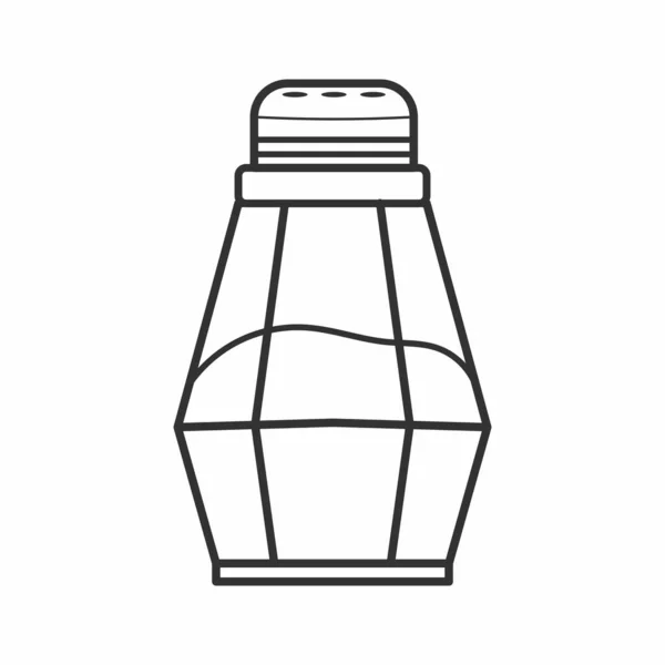 Zout Shaker Icon Schets Vector Illustratie — Stockvector