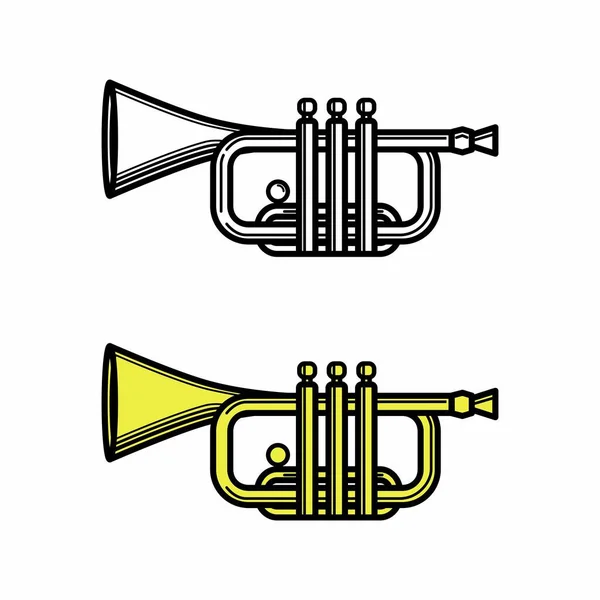 Trumpet Ikonen Skissera Vektor Illustration — Stock vektor