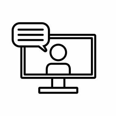 Sanal Toplantı, Çevrimiçi Konferans Vektörü Simgesi İllüstrasyonu