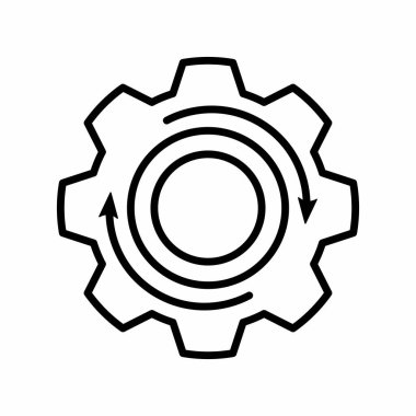 Gear Döndürme, Sistem Güncelleme Ana Hattı Simge Vektör Resimlemesi