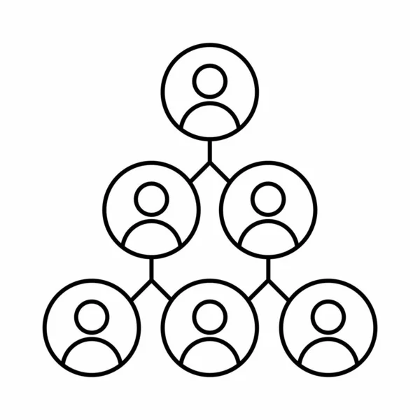 Family Tree Hierarchia Network Szervezeti Struktúra Affiliate Chart Vektor Ikon — Stock Vector