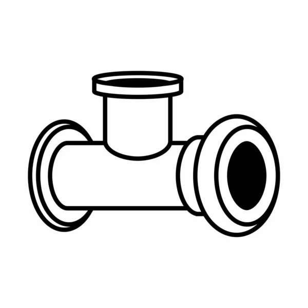 Illustrazione Vettoriale Del Profilo Icona Collegamento Tubo — Vettoriale Stock