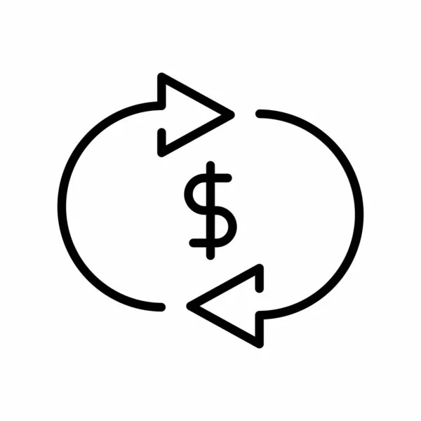 Opakovat Zpětný Nákup Změnit Vektorovou Ilustraci Ikony Měny — Stockový vektor