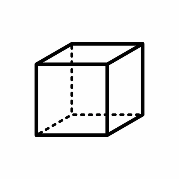 Geometrie Würfel Umriss Vektor Illustration — Stockvektor